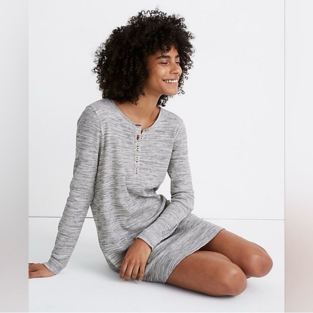 Madewell Gray Waffle Knit Dress